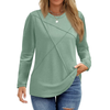 Fantaslook Women Plus Size Tops Pleated Crewneck Long Sleeve Shirts Dressy Casual Blouses Fall Tunic Tops