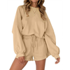 Fantaslook Pajama Sets for Women Two Piece Outfits Long Sleeve Sweatshirts Lounge Sets Casual Tops and Shorts Fall Outfits