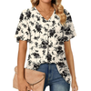 Fantaslook Womens Tops Dressy Blouses V Neck Short Sleeve Tunic Tops Casual Work Shirts