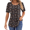 Fantaslook Blouses for Women Pleated Short Sleeve Tunic Tops Dressy Casual Summer Shirts