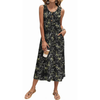 Fantaslook Long Tank Dresses for Women Summer Sleeveless Button Down Dress Casual Loose Beach Vacation Sundress