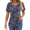Fantaslook Blouses for Women Pleated Short Sleeve Tunic Tops Dressy Casual Summer Shirts