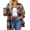 Fantaslook Plus Size Flannel Plaid Shirts for Women Long Sleeve Button Down Shirts Casual Loose Blouses Tops