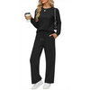 Fantaslook Two Piece Lounge Sets for Women Fall Outfits Long Sleeve Tops Wide Leg Pants Matching Sets Vacation Travel Outfits