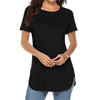 Fantaslook Short Sleeve T Shirts for Women Crew Neck Side Split Tunic Tops Casual Summer Shirts