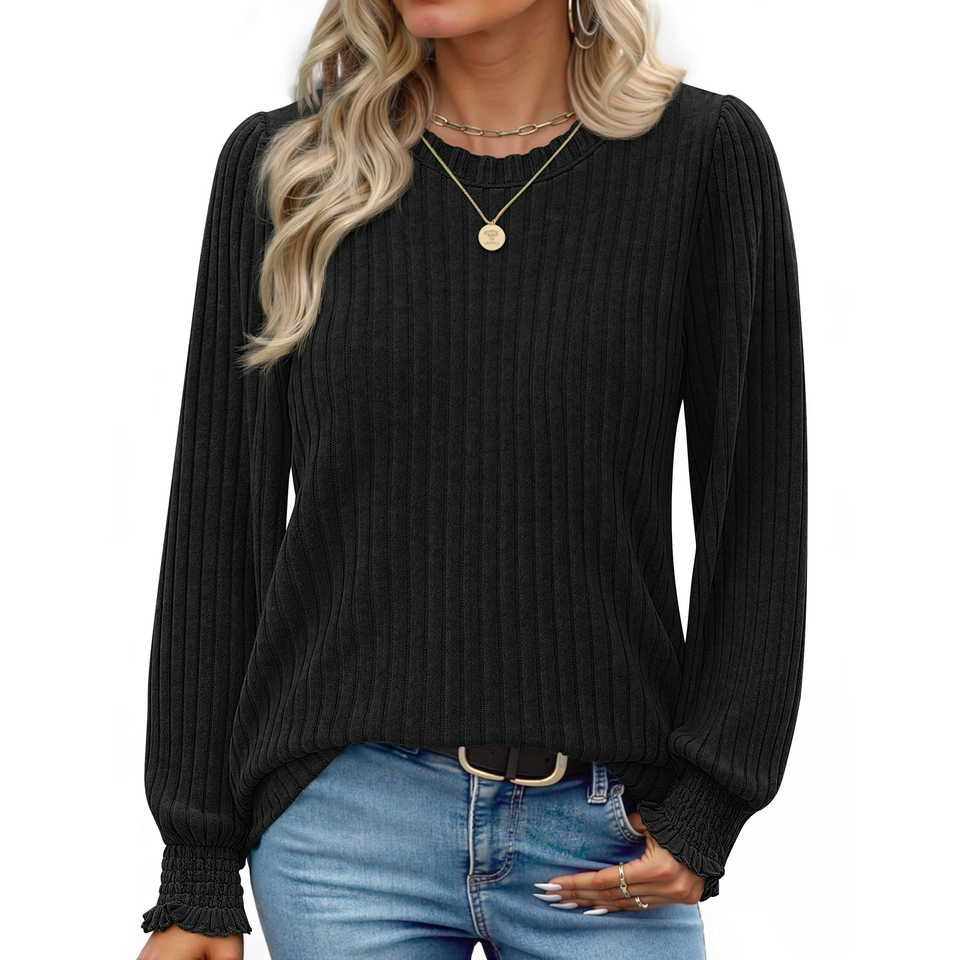 Fantaslook Womens Tops Dressy Casual Long Sleeve Shirts Fashion Blouses Lightweight Fall Sweaters