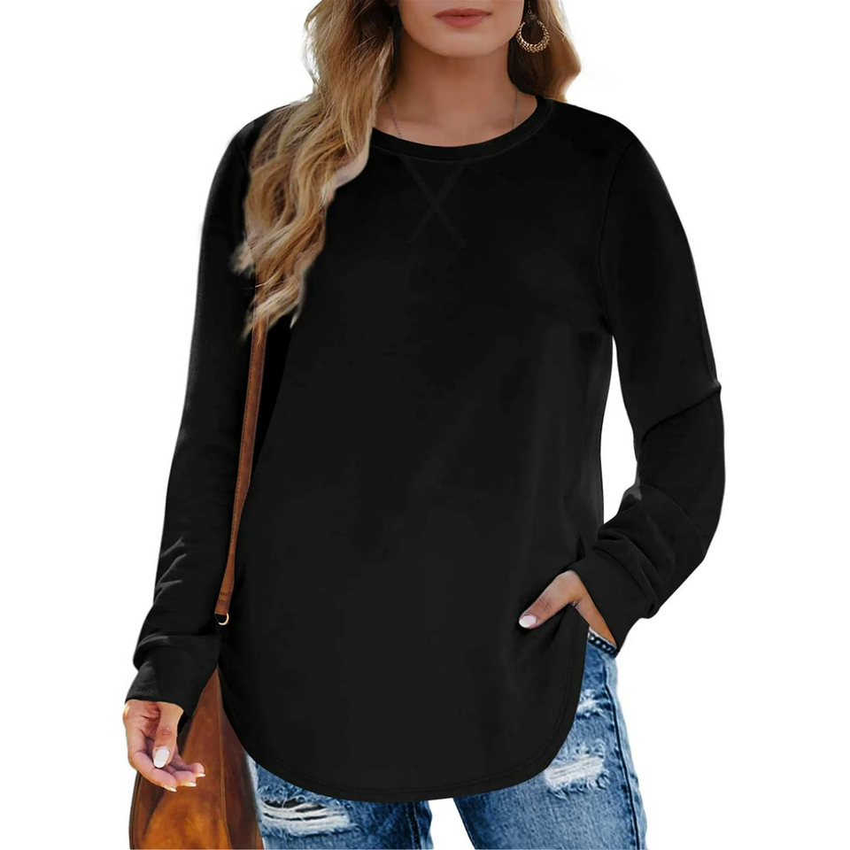 Fantaslook Plus Size Sweatshirts for Women Crewneck Casual Tunic Tops Long Sleeve Shirts