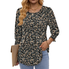 Fantaslook Pleated Blouses for Women Dressy Casual 3/4  Sleeve Womens Tops with Smocked Cuffs Summer Fall Shirts