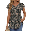 Fantaslook Womens Tops V Neck Short Sleeve Summer Shirts Babydoll Peplum Tops Tunic Dressy Casual Blouses