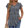 Fantaslook Womens Tops V Neck Short Sleeve Summer Shirts Babydoll Peplum Tops Tunic Dressy Casual Blouses