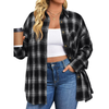 Fantaslook Plus Size Flannel Plaid Shirts for Women Long Sleeve Button Down Shirts Casual Loose Blouses Tops