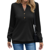 Fantaslook V Neck Sweatshirts for Women Casual Long Sleeve Shirts Button Pullover Tops Fashion Fall Outfits