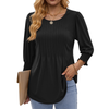 Fantaslook Pleated Blouses for Women Dressy Casual 3/4  Sleeve Womens Tops with Smocked Cuffs Summer Fall Shirts