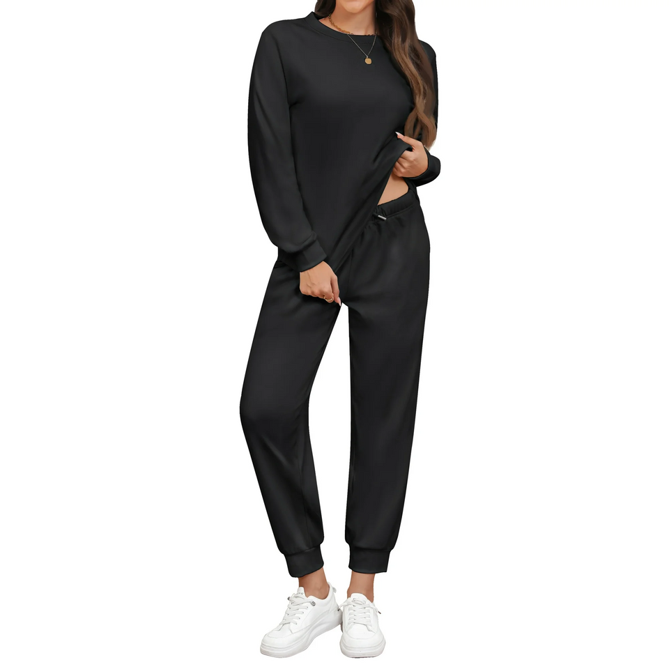 Fantaslook Pajamas Sets for Women Two Piece Sweatshirts Lounge Sets Long Sleeve Tops And Pants With Drawstring Basic Outfits