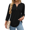 Fantaslook Womens Blouses 3/4 Sleeve V Neck Henley Shirts Dressy Casual Tops Summer Fall Fashion Clothes
