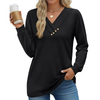 Fantaslook V Neck Blouses for Women Dressy Casual Tops Button Long Sleeve Shirts Trendy Fall Tops