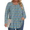 Fantaslook Plus Size Womens Blouses Long Sleeve Floral Tunic Tops Henley Neck Flowy Fall Shirts