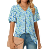 Fantaslook Womens Tops Dressy Blouses V Neck Short Sleeve Tunic Tops Casual Work Shirts