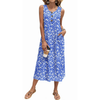 Fantaslook Long Tank Dresses for Women Summer Sleeveless Button Down Dress Casual Loose Beach Vacation Sundress