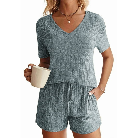 Fantaslook 2 Piece Sets Summer Pajamas Womens Tops and Shorts Sleepwear Outfits Lounge Sets Casual