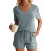 Fantaslook 2 Piece Sets Summer Pajamas Womens Tops and Shorts Sleepwear Outfits Lounge Sets Casual