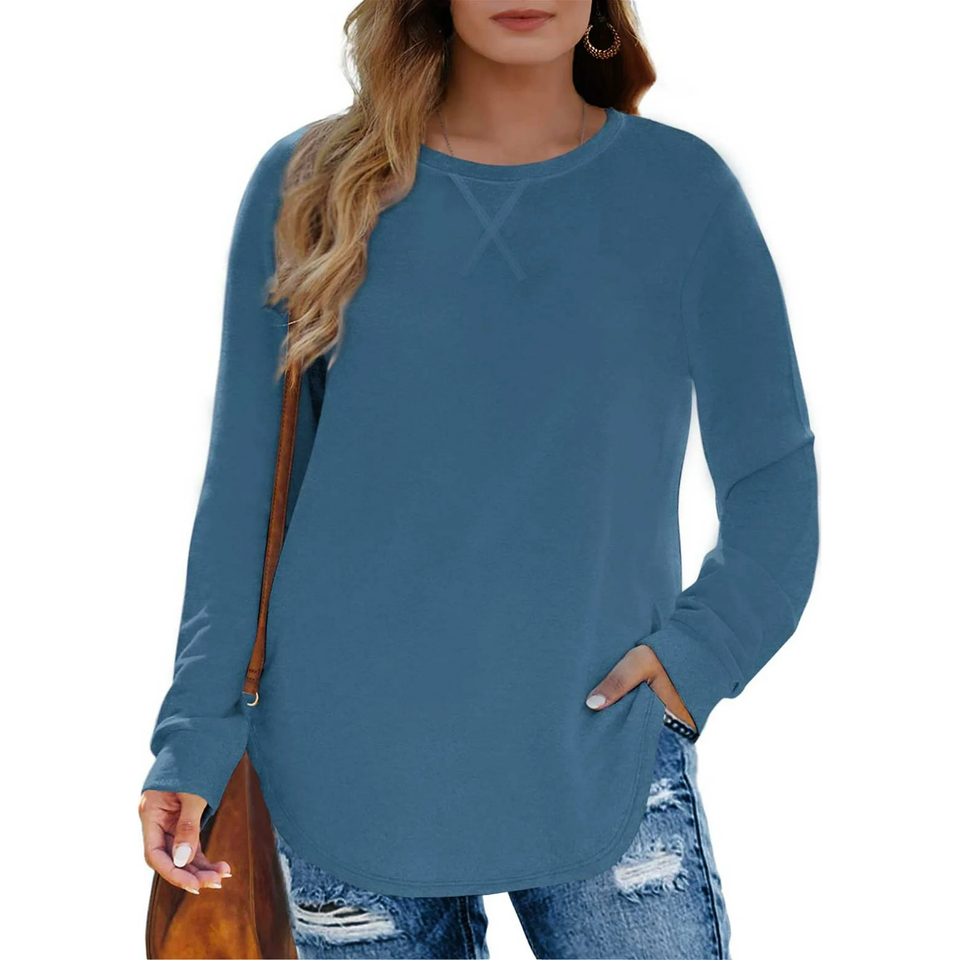 Fantaslook Plus Size Sweatshirts for Women Crewneck Casual Tunic Tops Long Sleeve Shirts