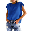 Fantaslook Cap Sleeve Sweaters for Women Casual Crew Neck Loose Knit Lightweight Sweater Vest Pullover Tops