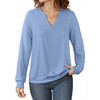 Fantaslook V Neck Sweatshirts for Women Pullover Long Sleeve Shirts Tunic Fall Tops Casual Lightweight Sweatshirts