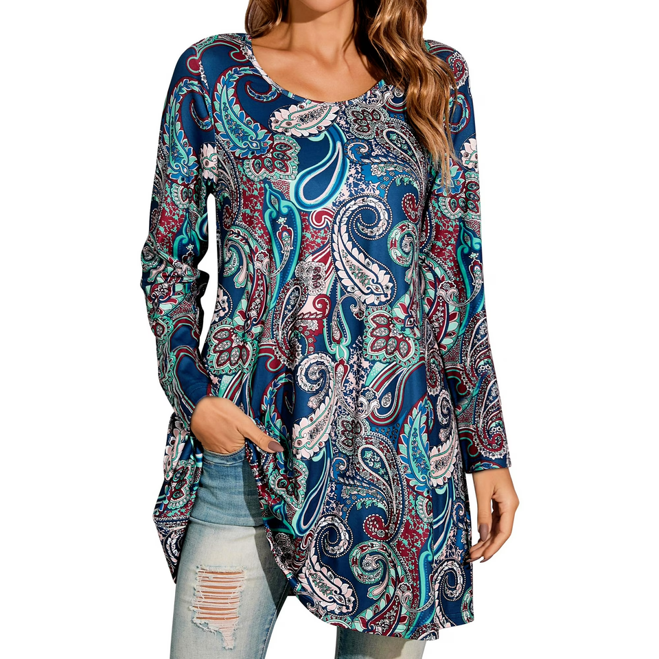 Fantaslook Womens Plus Size Tops Casual Long Sleeve Shirts Dressy Tunic Tops Fall Loose Blouses