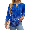 Fantaslook Womens Blouses 3/4 Sleeve V Neck Henley Shirts Dressy Casual Tops Summer Fall Fashion Clothes