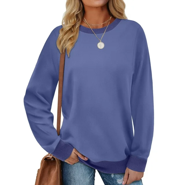 Fantaslook Color Block Sweatshirts for Women Crewneck Long Sleeve Shirts Fashion Tops Pullover Sweatshirts Fall Outfits