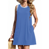 Fantaslook Color Block Dresses for Women Summer Casual Beach Sundress Sleeveless Tank Trendy Mini Dresses