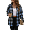 Fantaslook Plaid Flannel Shirts for Women Oversized Long Sleeve Button Down Shirts Blouses Tops