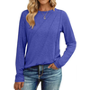 Fantaslook Long Sleeve Shirts for Women Pleated Crew Neck Casual Tops Fall Fashion Blouses Lightweight Clothes