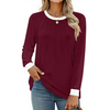 Fantaslook Women Blouses Color Block Long Sleeve Shirts Pleated Fall Tops Fashion Dressy Blouses