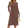Fantaslook Long Sleeve Midi Dresses for Women Casual Floral Dress Flowy Fall Dresses with Pockets
