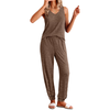 Fantaslook Womens Pajamas Sets V Neck Tank Tops and Long Pants Two Piece Lounge Sets Summer Oufits Loungewear