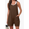 Fantaslook Jumpsuits for Women Casual Summer Rompers Sleeveless Loose Spaghetti Strap Shorts Overalls Jumpers with Pockets