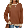 Fantaslook Color Block Sweatshirts for Women Crewneck Long Sleeve Shirts Fashion Tops Pullover Sweatshirts Fall Outfits