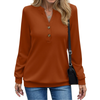 Fantaslook V Neck Sweatshirts for Women Casual Long Sleeve Shirts Button Pullover Tops Fashion Fall Outfits