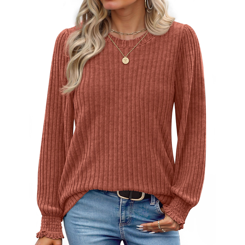 Fantaslook Womens Tops Dressy Casual Long Sleeve Shirts Fashion Blouses Lightweight Fall Sweaters