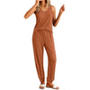 Fantaslook Womens Pajamas Sets V Neck Tank Tops and Long Pants Two Piece Lounge Sets Summer Oufits Loungewear
