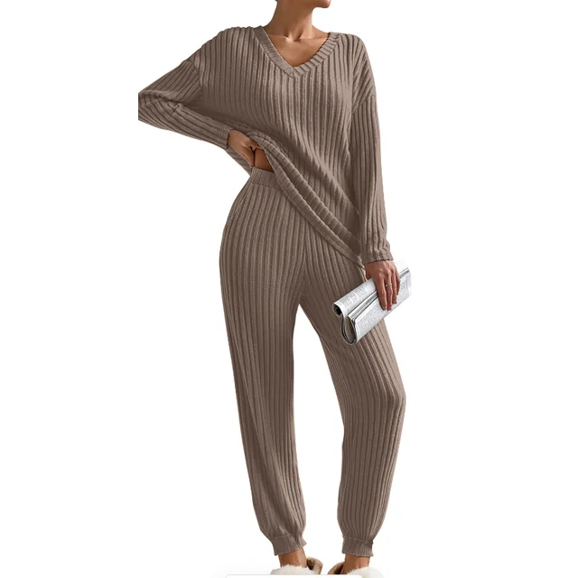 Fantaslook Womens Pajamas Sets Long Sleeve Shirts and Drawstring Pants With Pockets Two Piece Lounge Sets Fall Oufits