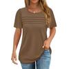 Fantaslook Women Blouses Dressy Casual Summer Short Sleeve Shirts Crew Neck Pleated Tunic Tops