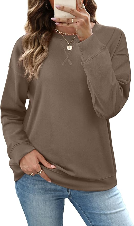 Fantaslook Pullover Sweatshirts for Women Crewneck Long Sleeve Shirts Casual Tunic Tops Fall Clothes