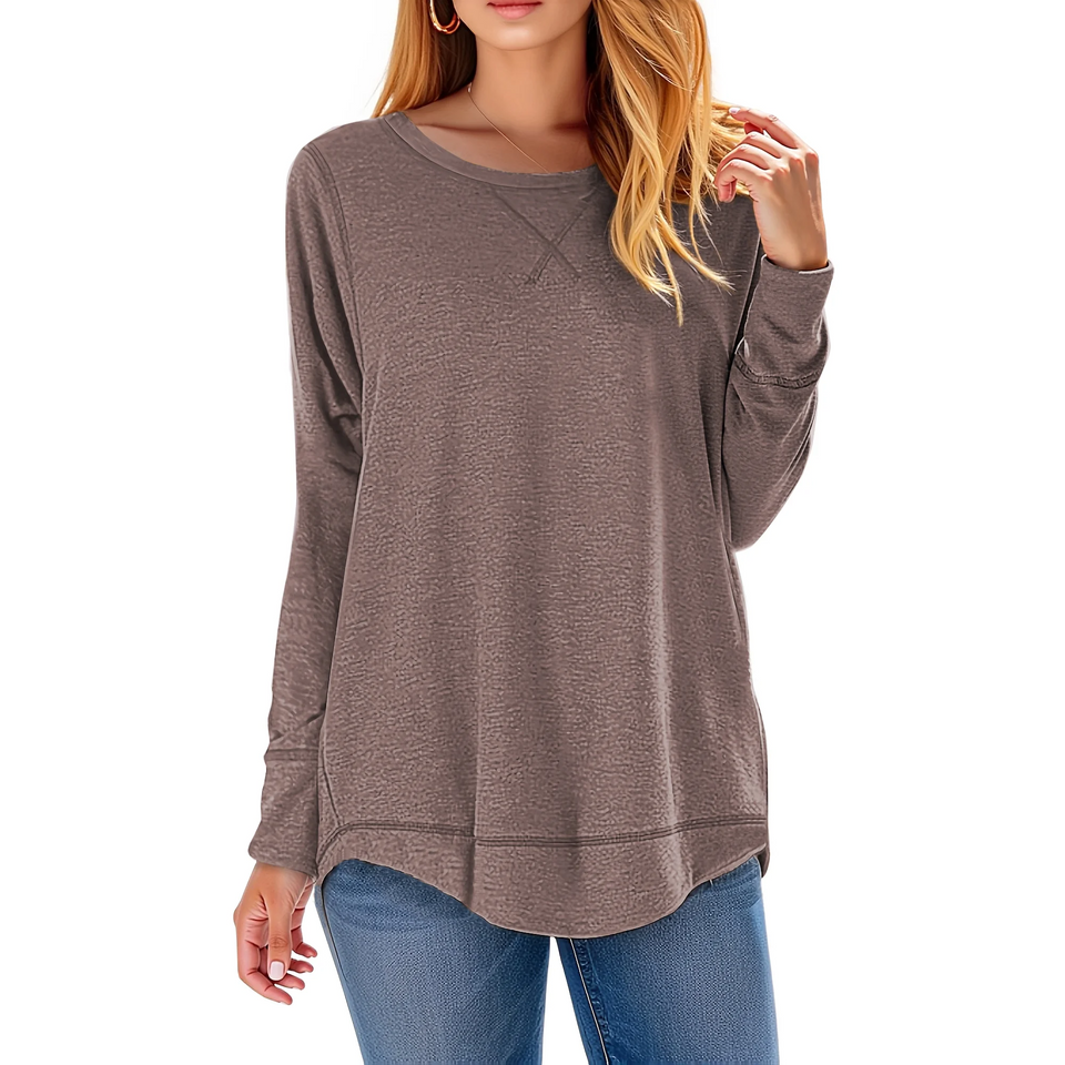 Fantaslook Womens Fall Tops Long Sleeve Shirts Casual Tunic Top Basic T Shirts Tees