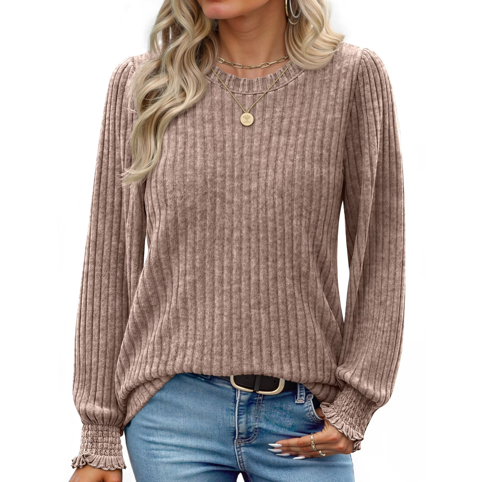 Fantaslook Womens Tops Dressy Casual Long Sleeve Shirts Fashion Blouses Lightweight Fall Sweaters