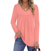 Fantaslook Womens Tops Dressy Casual Pleated Blouses V Neck Long Sleeve Shirts Fall Tunic Tops