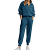 Fantaslook Womens 2 Piece Outfits Long Sleeve Half Zip Sweatsuits with Pockets Pullover Lounge Set