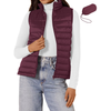 Fantaslook Womens Duck Down Puffer Vest Packable Quilted Sleeveless Stand Collar Zip Up Water-Resistant Coat Outerwear Winter Vests with Pockets